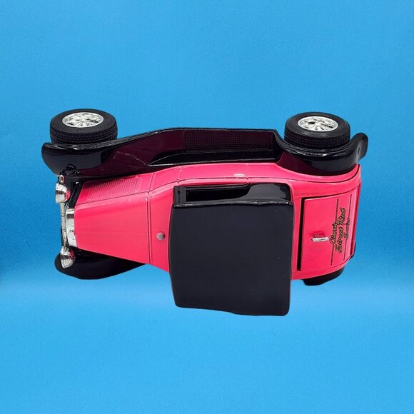 Vintage 1992 Liberty Classics Pink Ford Model A Roadster Coin Bank w/ Box & Key - Picture 9 of 11